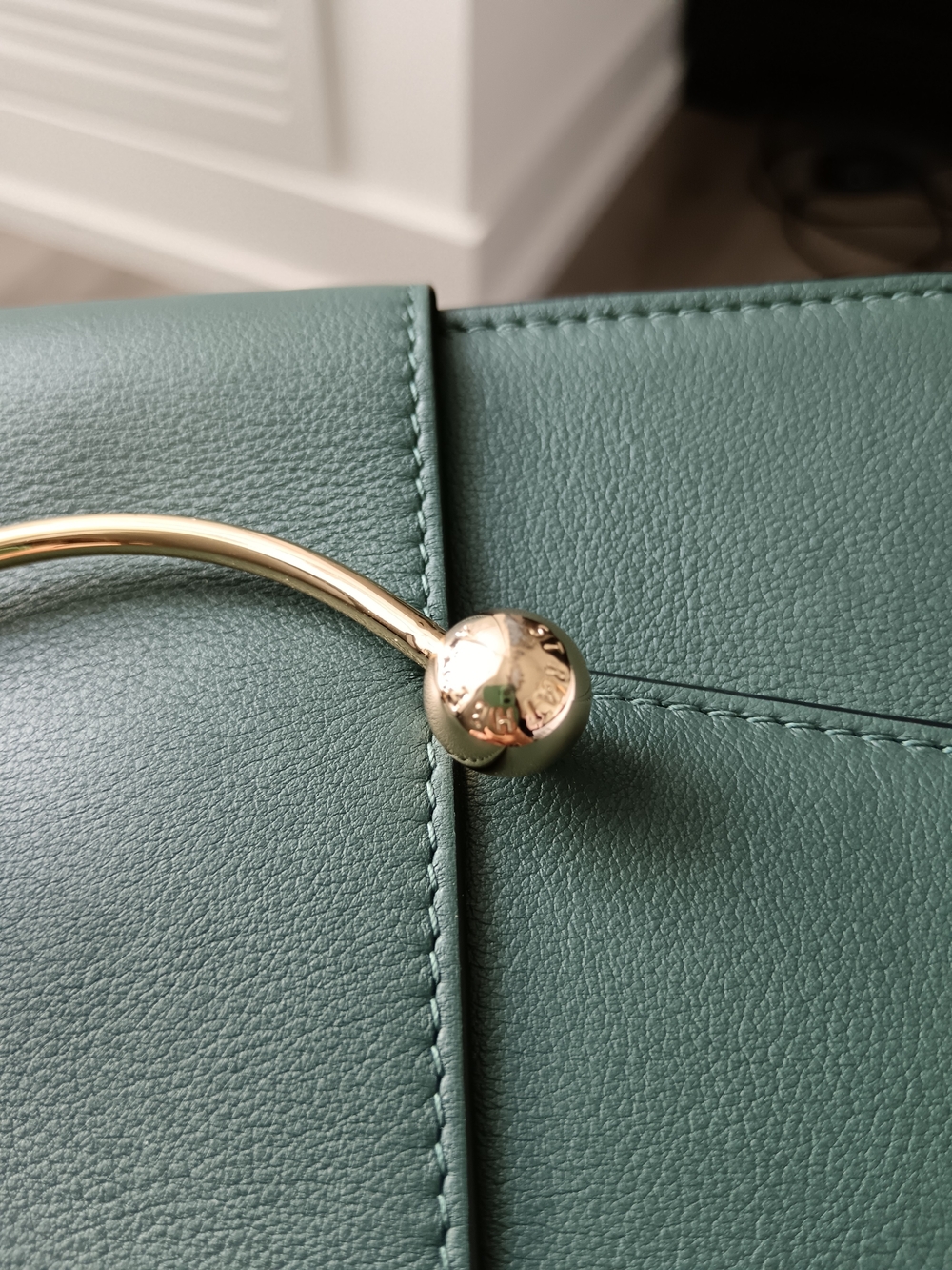 Strathberry Bottle Green Mini Crescent Bag - Picture 8 of 14